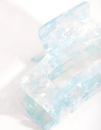 Acrylic Blue Shell Rectangle Claw Clip - link has visual effect only