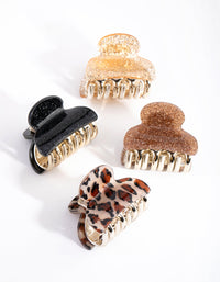Tortoise Shell Glitter 4-Pack Claw - link has visual effect only