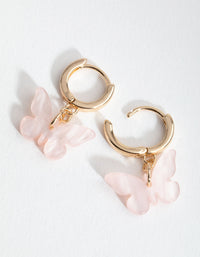 Gold Blush Acrylic Butterfly Huggie Earrings - link has visual effect only