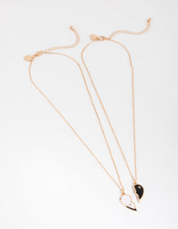 Gold Black & White Half Yin Yang Necklace Pack - link has visual effect only