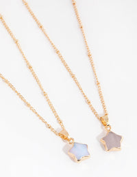Gold Semi-Precious Star Necklace Pack - link has visual effect only