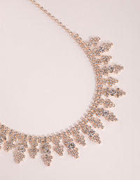 Rose Gold Diamante Cupchain Point Necklace - link has visual effect only