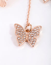 Gold Diamond Cut Butterfly Earring Set - link has visual effect only