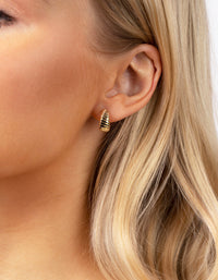 Gold Plated Mini Swirl Hoop Earrings - link has visual effect only
