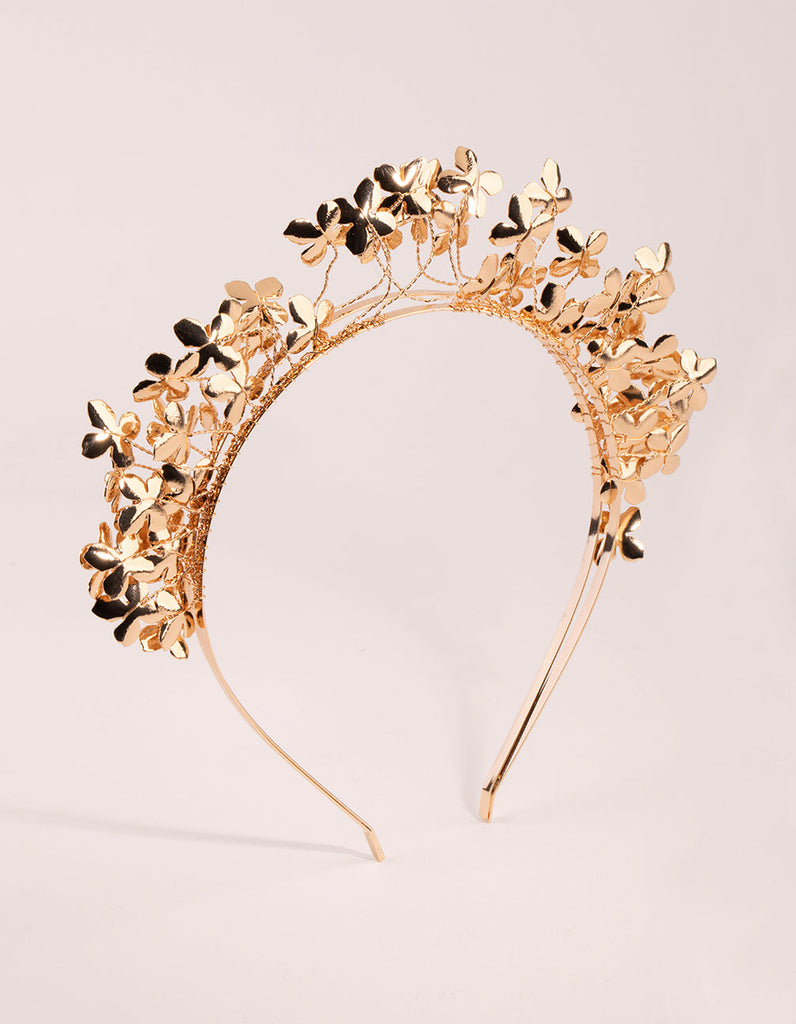 Gold Mixed Metal Flower Crown