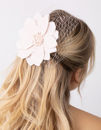 Mesh Detail Blush Flower Clip - link has visual effect only