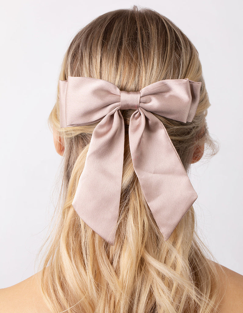 Muted Blush Relaxed Bow Clip