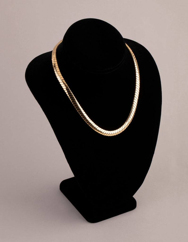18ct Gold Plated Brass Flat Chain Necklace