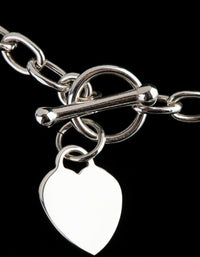 Sterling Silver Heart T&O Oval Chain Necklace - link has visual effect only