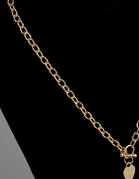 Gold Plated Sterling Silver Heart T&O Oval Chain Necklace - link has visual effect only