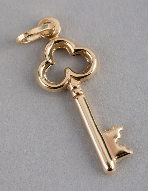 9ct Gold Key Pendant Charm