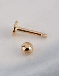 9ct Gold Polished Ball Flat Back - link has visual effect only
