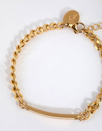 Gold Plated Surgical Steel Curb ID Bracelet - link has visual effect only