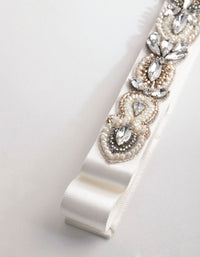 Embossed Beaded Detail Satin Belt - link has visual effect only