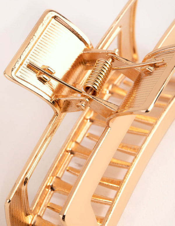Gold Metal Rectangle Claw Clip