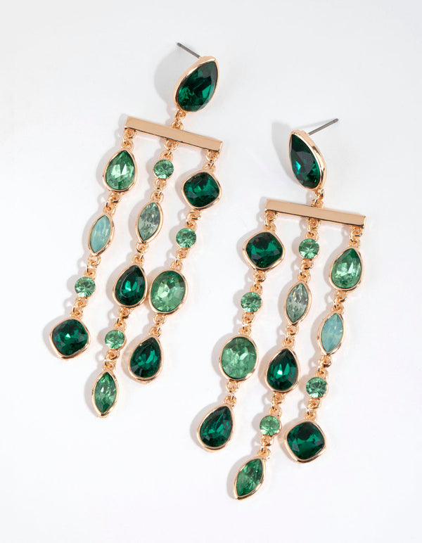 Green Marquise Mix Stone Earrings