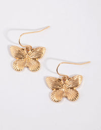 Gold Butterfly Drop Earrings - link has visual effect only