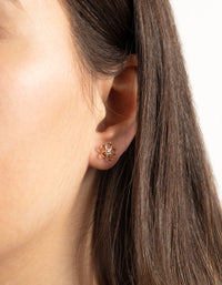 Gold Flower & Diamante Stud Earring Pack - link has visual effect only