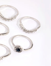 Rhodium Sapphire Mixed Ring Pack - link has visual effect only