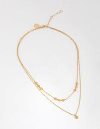 Gold Plated Mini Flower Layered Necklace - link has visual effect only
