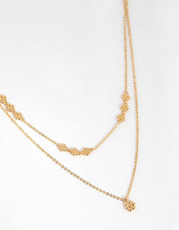 Gold Plated Mini Flower Layered Necklace - link has visual effect only
