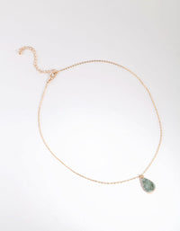 Gold Blue Stone Necklace - link has visual effect only