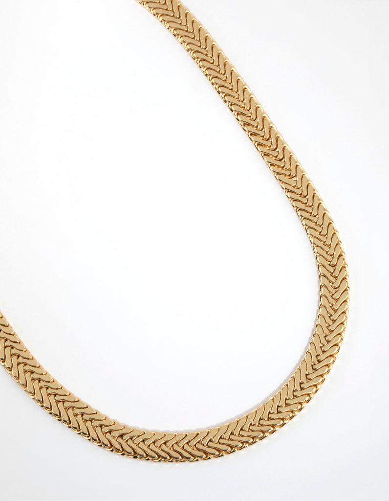 Lovisa US Gold Plated Flat Scaled Chain Necklace