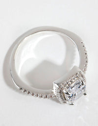 Silver Plated Cubic Zirconia Surround Stone Ring - link has visual effect only