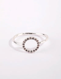 Silver Cubic Zirconia Open Circle Ring - link has visual effect only