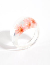 Pink Plastic Daisy Ring - link has visual effect only