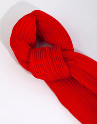 Red Short Pleated Fabric Bandana Hair Scarf - link has visual effect only