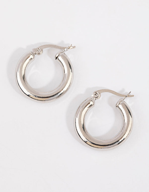 Silver Simple Circle Hoop Earrings