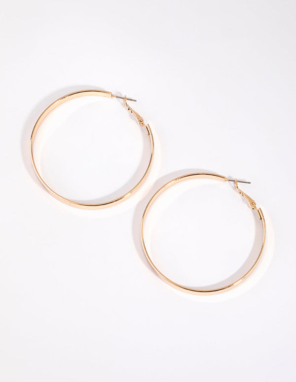 Gold Flat Hoop Earrings