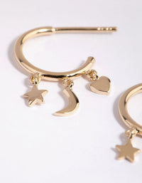 Gold Plated Sterling Silver Stellar Hoop Earrings - link has visual effect only
