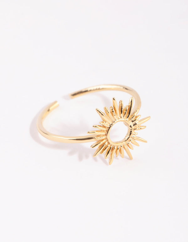 Gold Plated Sterling Silver Sun Goddess Ring