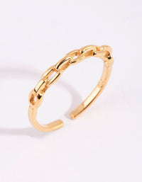 Gold Plated Sterling Silver Chain Ring - link has visual effect only