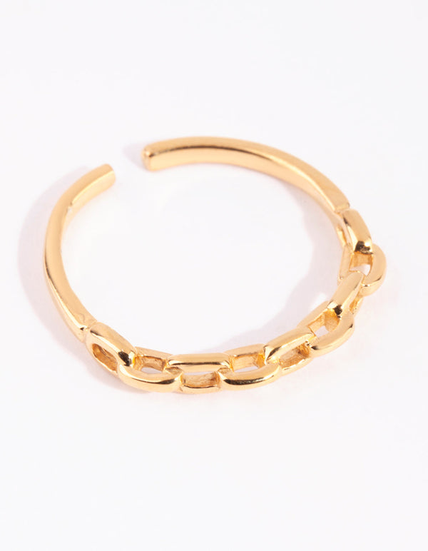 Gold Plated Sterling Silver Chain Ring