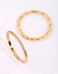 Gold Twisted Diamante Ring Pack - link has visual effect only