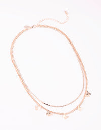 Rose Gold Butterfly Cup Chain Layered Necklace - link has visual effect only