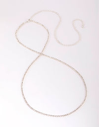 Rhodium Diamante Waist Chain - link has visual effect only