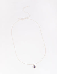 Silver Pear-Shaped Diamante Necklace - link has visual effect only