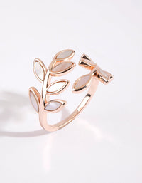 Rose Gold Pink Enamel Butterfly Ring - link has visual effect only