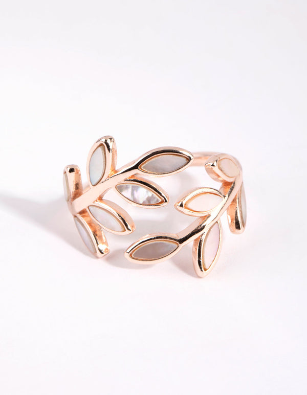 Rose Gold Pink Enamel Butterfly Ring