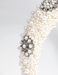 Cream Pearl & Diamante Padded Alice Band - link has visual effect only