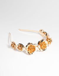 Gold Flower Alice Band - link has visual effect only