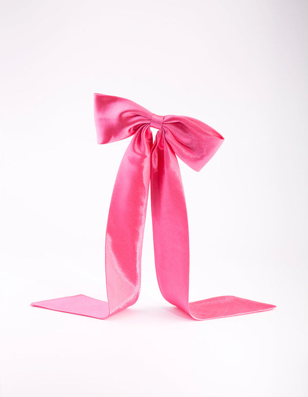 Pink Relaxed Fabric Bow Clip