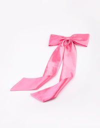 Pink Relaxed Fabric Bow Clip - link has visual effect only