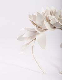 White Petal PU Leather Headband - link has visual effect only