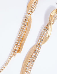 Gold Flat Snake & Cup Chain Drop Earrings - link has visual effect only