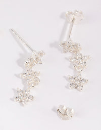 Sterling Silver Triple Star Drop Earrings - link has visual effect only